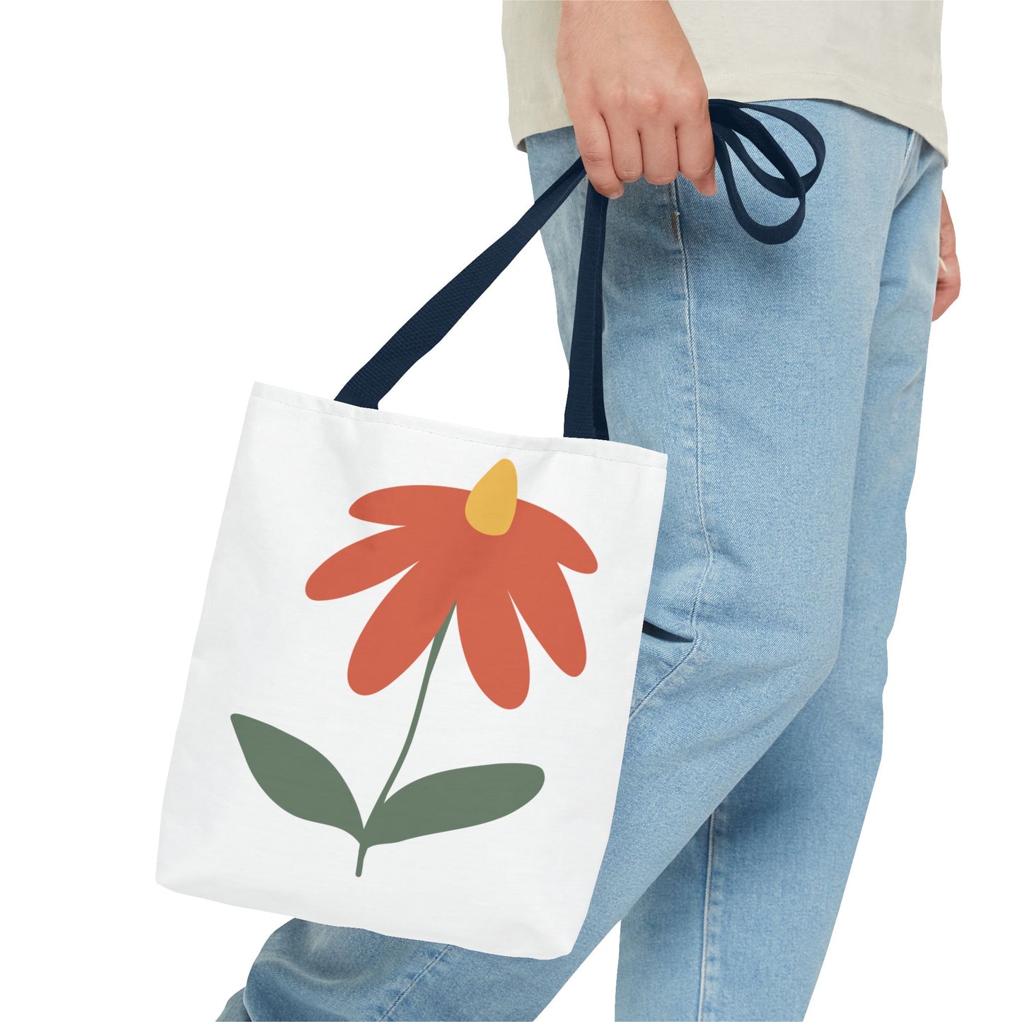 Orange Flower Tote Bag - Polyester