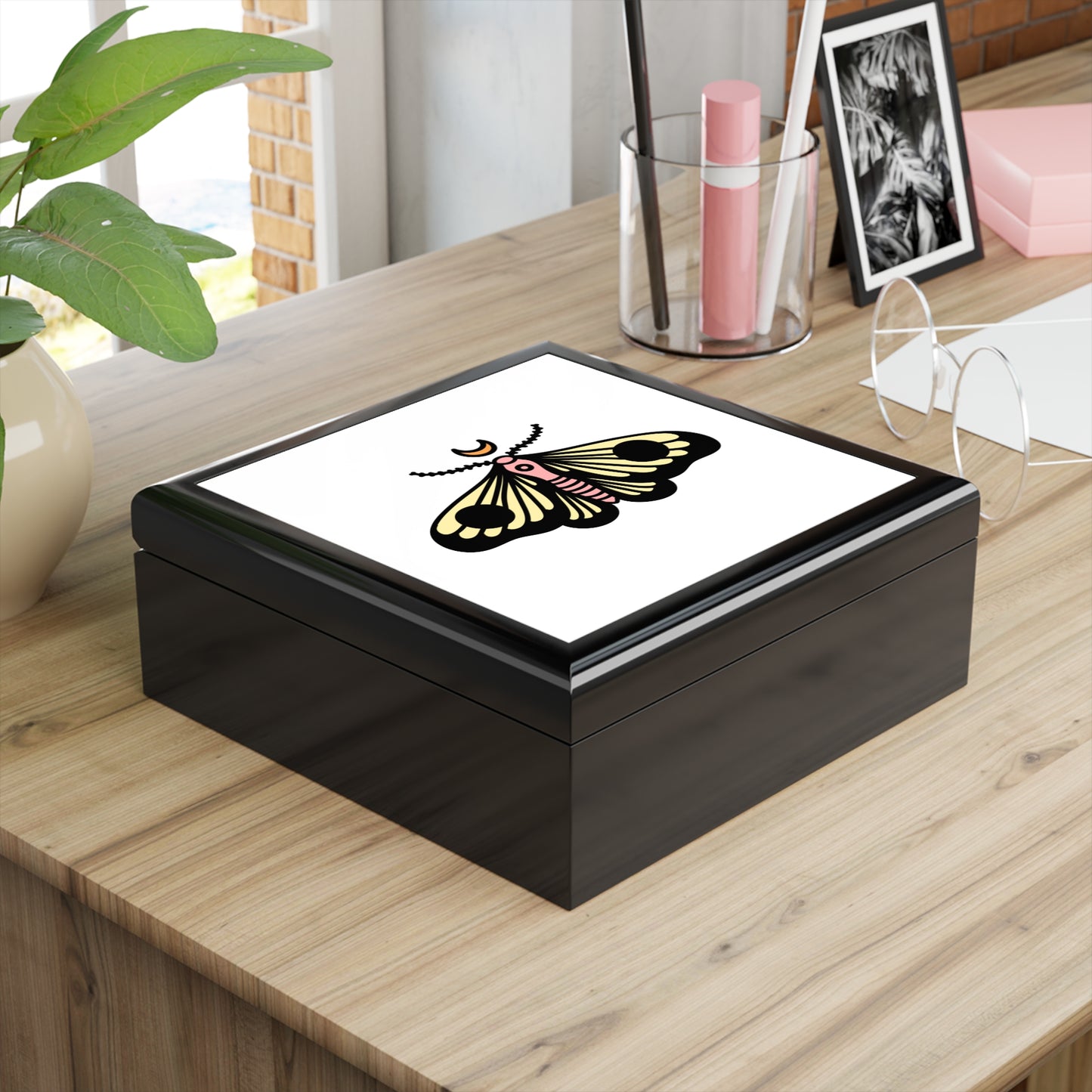 Vintage Moth Jewelry Box