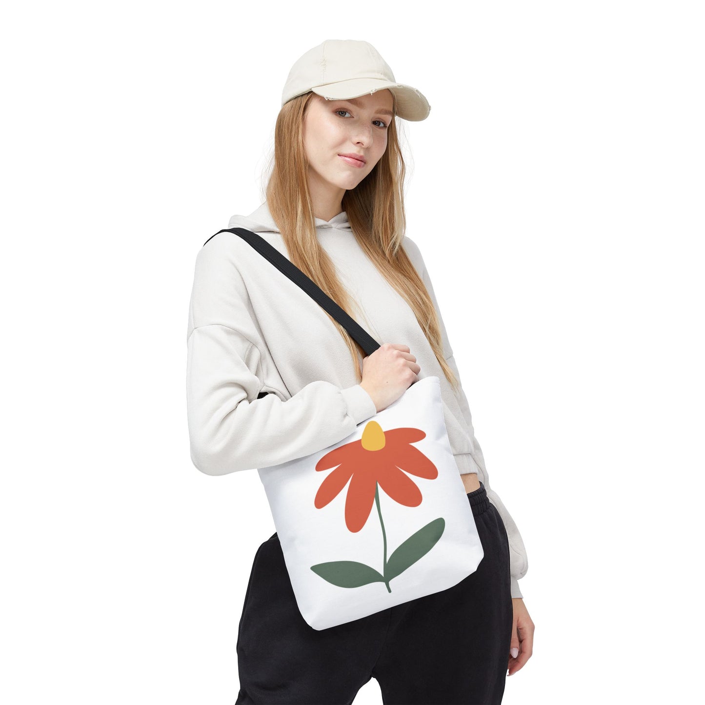 Orange Flower Tote Bag - Polyester