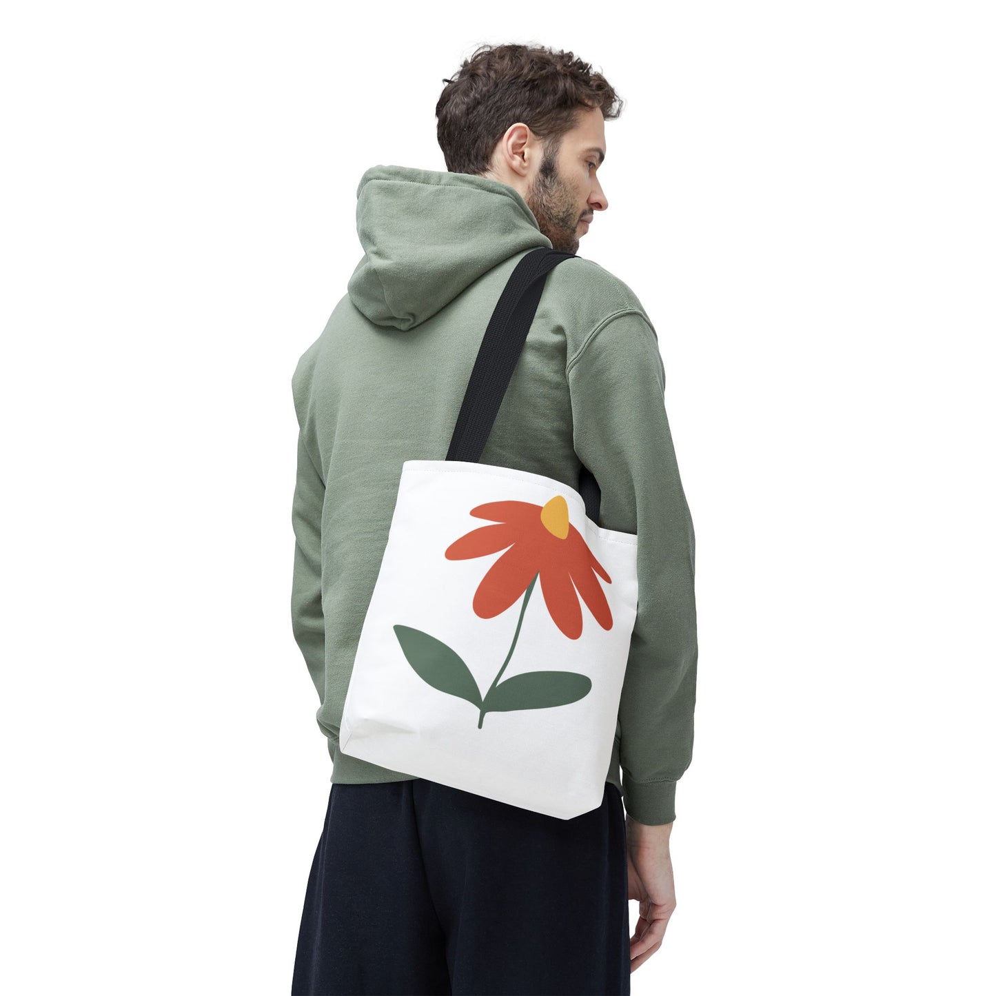 Orange Flower Tote Bag - Polyester