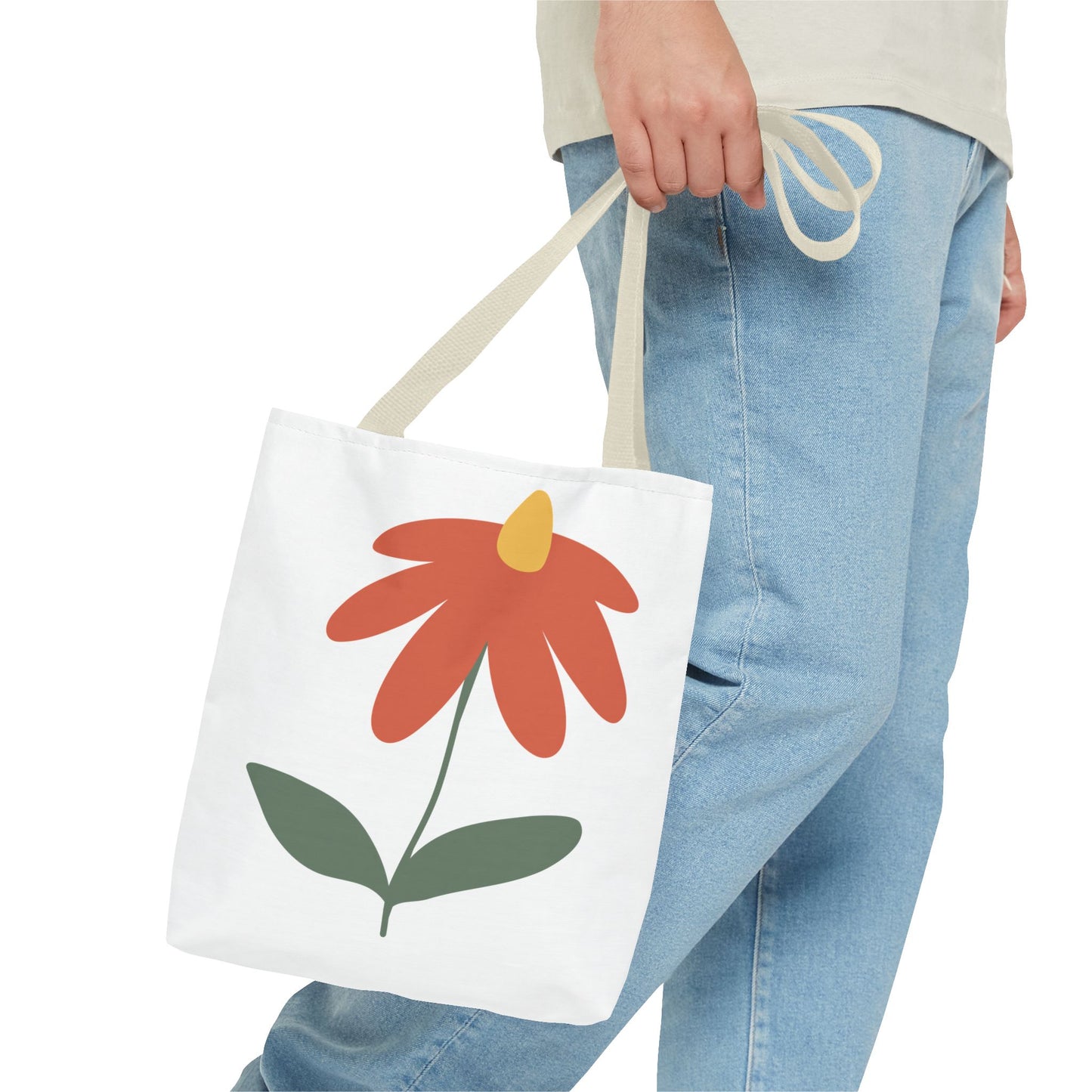 Orange Flower Tote Bag - Polyester