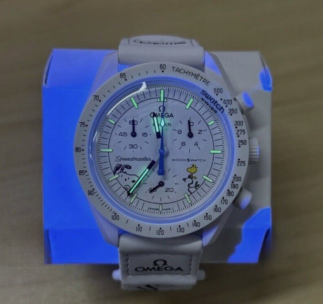 Omega X Swatch Woodstock, Snoopy Omega Moonwatch Rare * Blue Dial