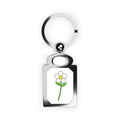 Dainty Daisy Rectangle Photo Keyring
