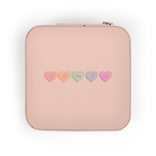 Pink Heart Jewelry Travel Case