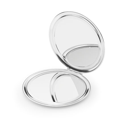 Compact Travel Mirror with Red Heart Design