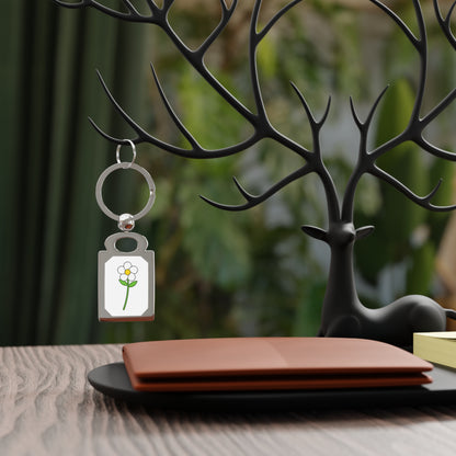 Dainty Daisy Rectangle Photo Keyring