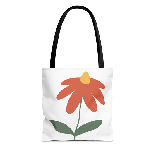 Orange Flower Tote Bag - Polyester