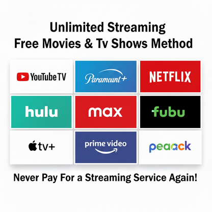 Unlimited Streaming Free Movie & TV Show Method (Instant Access) For Life!