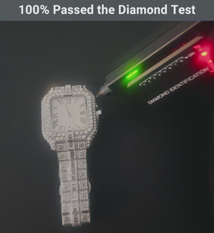 Diamond Cartier Watch, VVS1 Highest Quality Moissanite Luxury Watch